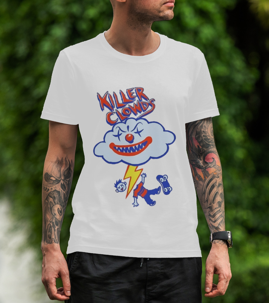 Killer Clowds Clown Cloud Lightning Skater T-Shirt