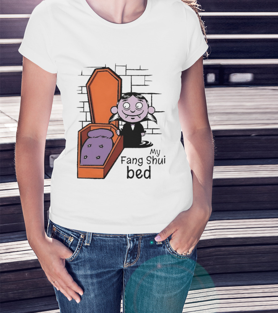 My Fang Shui Bed Vampire Coffin Pun Gothic T-Shirt