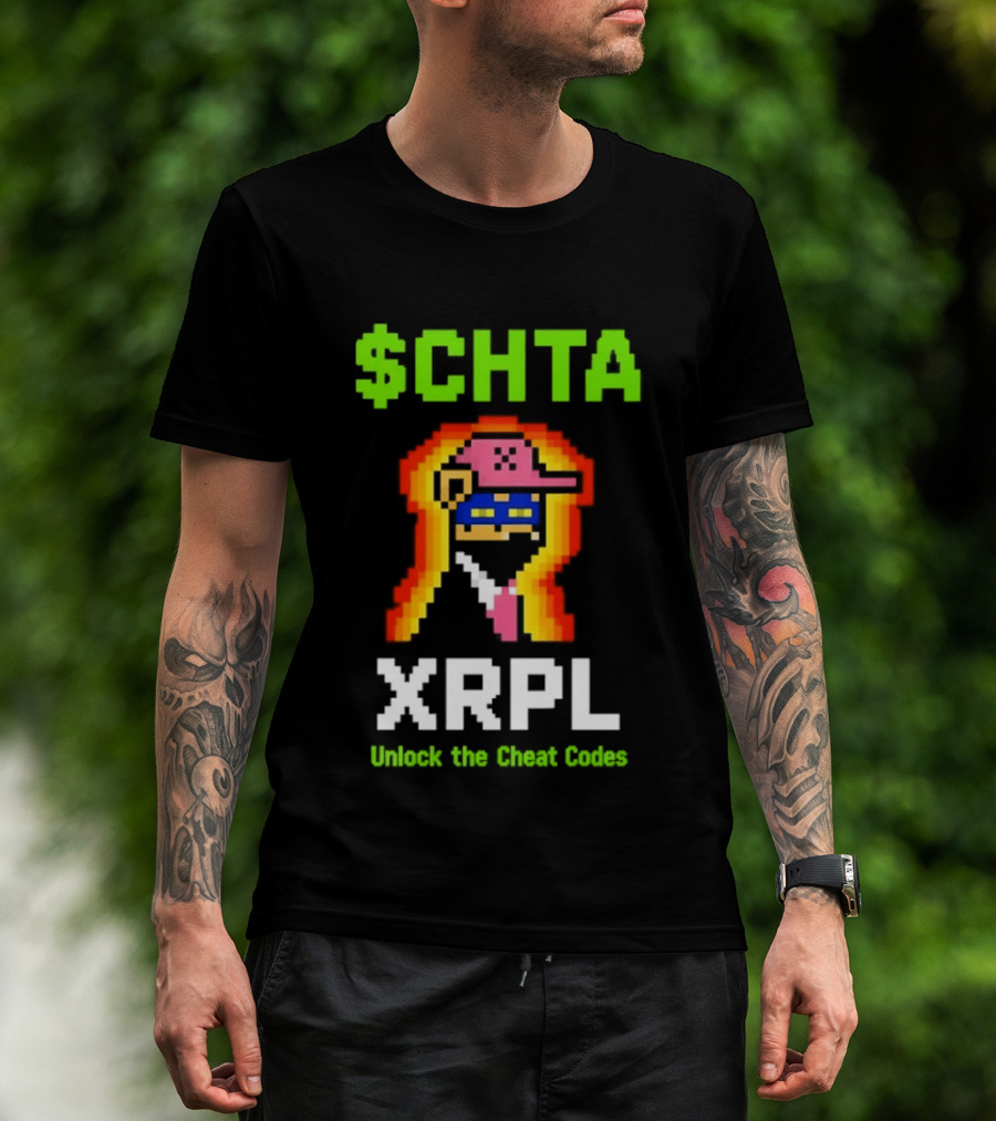 $CHTA XRPL Unlock The Cheat Codes Pixel Art Gamer Crypto T-Shirt