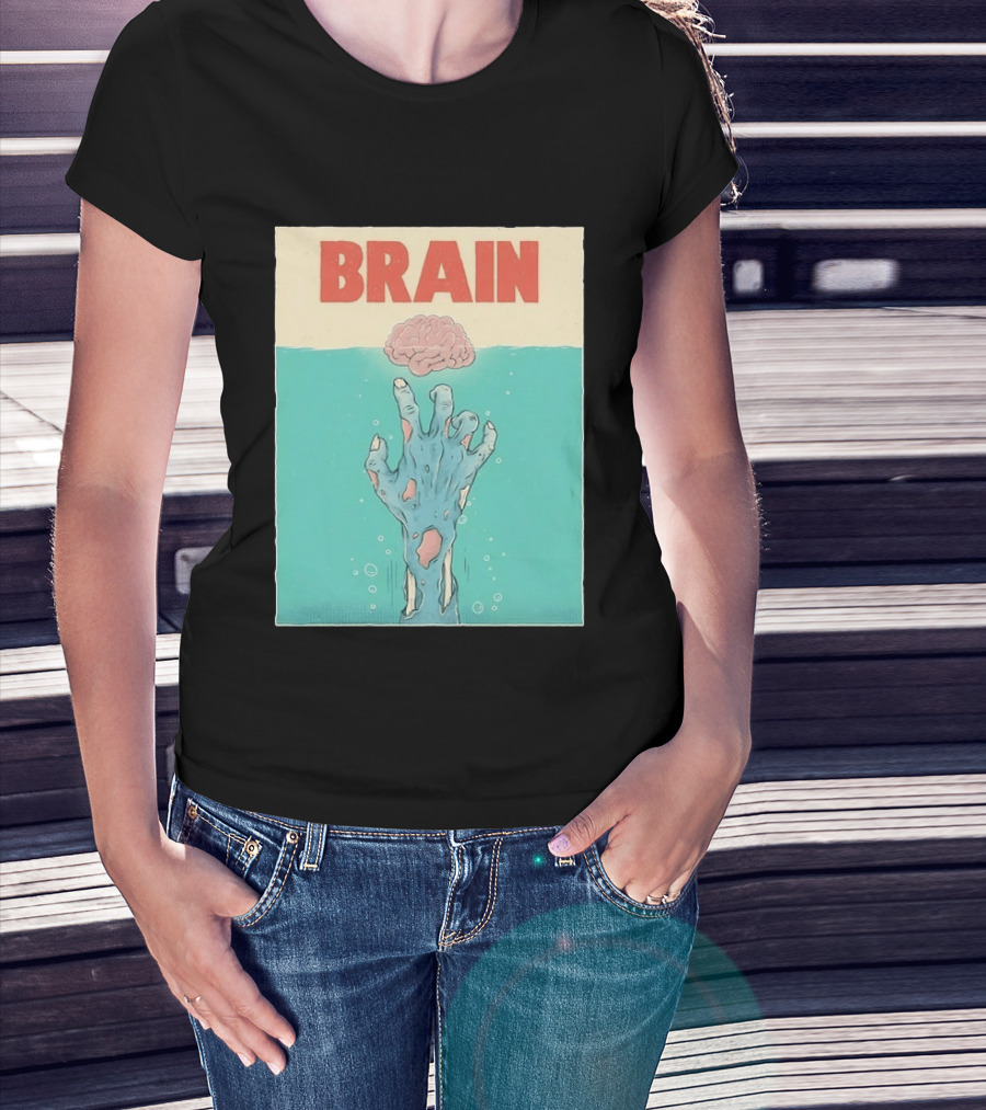 Brain Zombie Hand Horror Undead Creepy T-Shirt