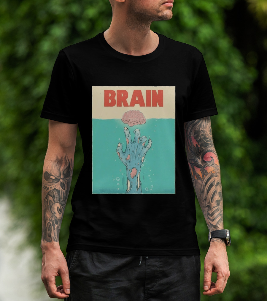 Brain Zombie Hand Horror Undead Creepy T-Shirt