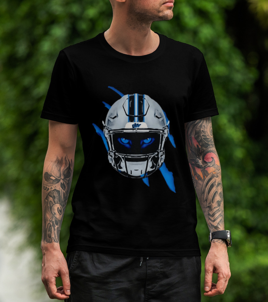 Carolina Panthers CLT Blue Eyes Helmet Football T-Shirt