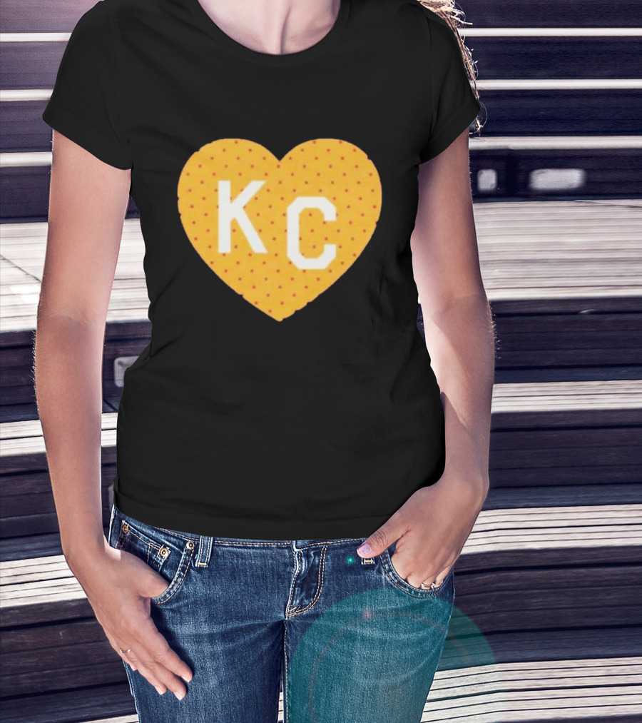 Kansas City Chiefs KC Heart Polka Dot Fan T-Shirt