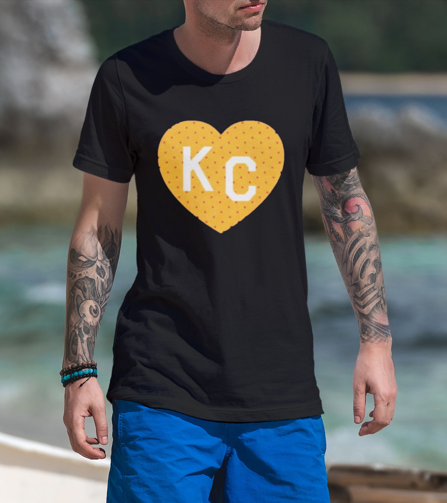 Kansas City Chiefs KC Heart Polka Dot Fan T-Shirt