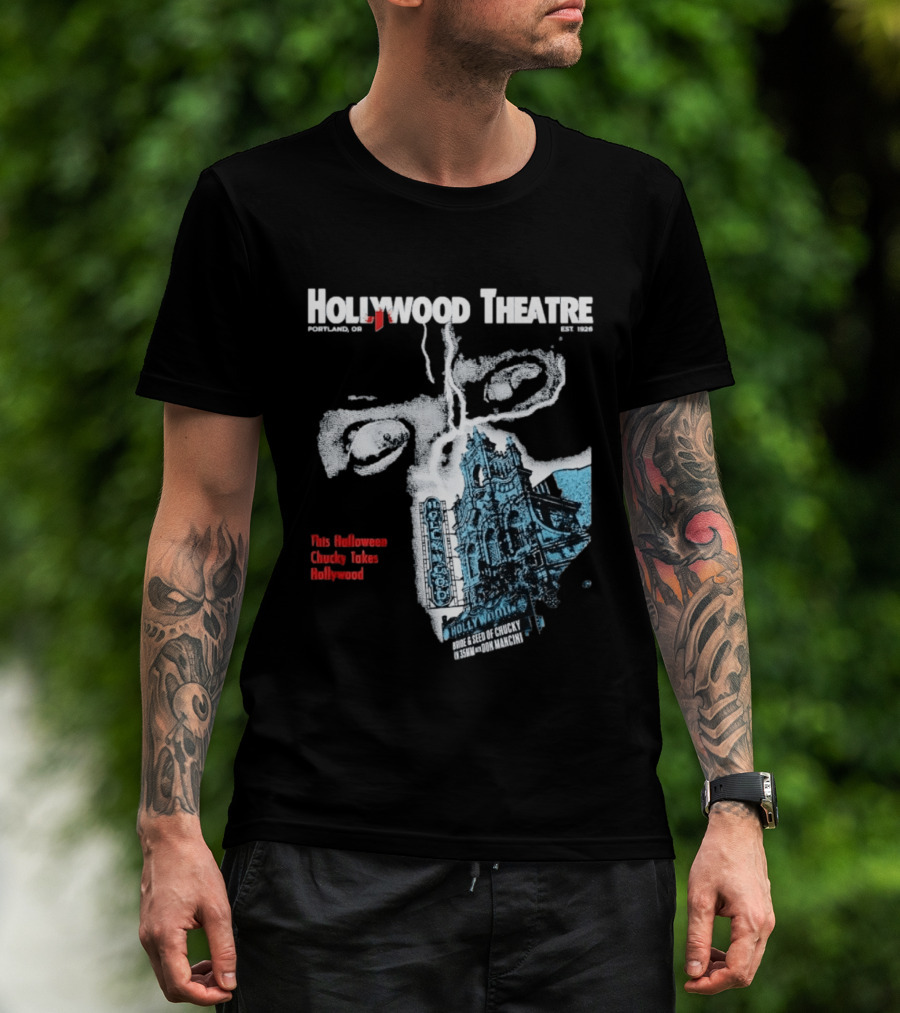 Chucky Takes Hollywood Theatre Portland Halloween Bride Seed Of Chucky 2023 T-Shirt