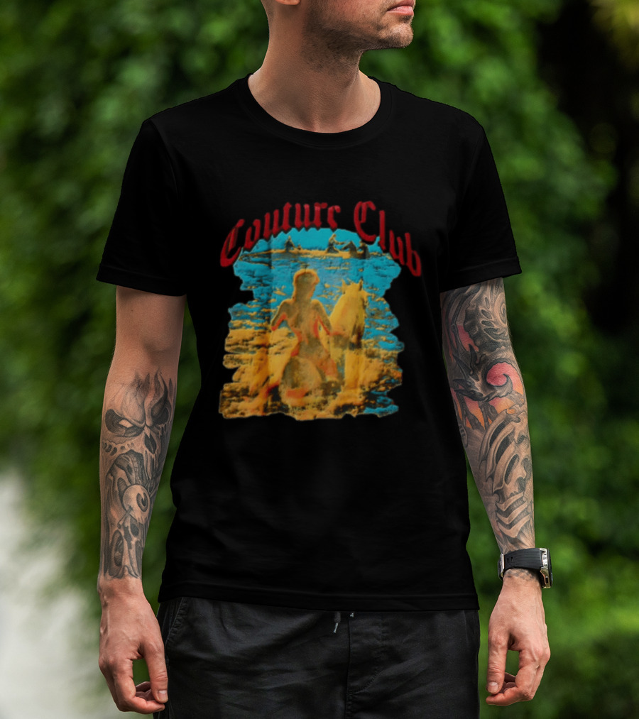 Couture Club Woman Riding Horse Scenic Painting T-Shirt