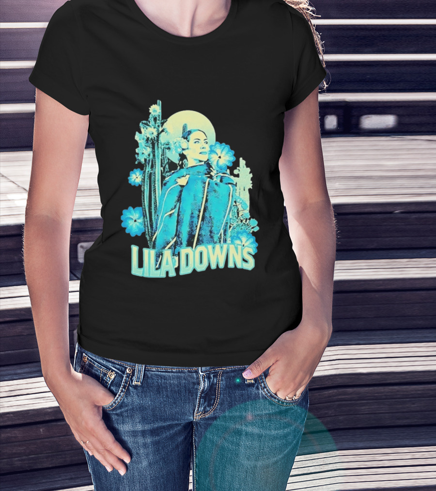 Lila Downs Mexican Cactus Floral T-Shirt