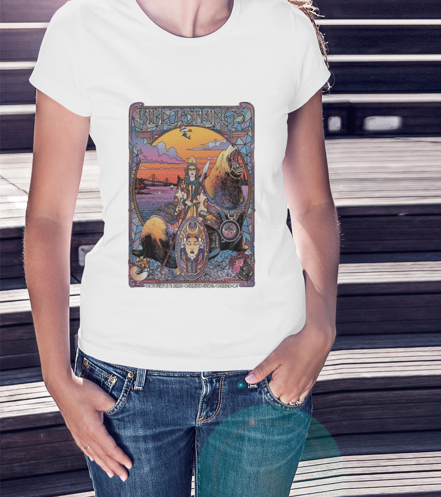 Billy Strings October 2 3 2026 Oakland Arena Vibrant Seal And Bay Bridge T-Shirt