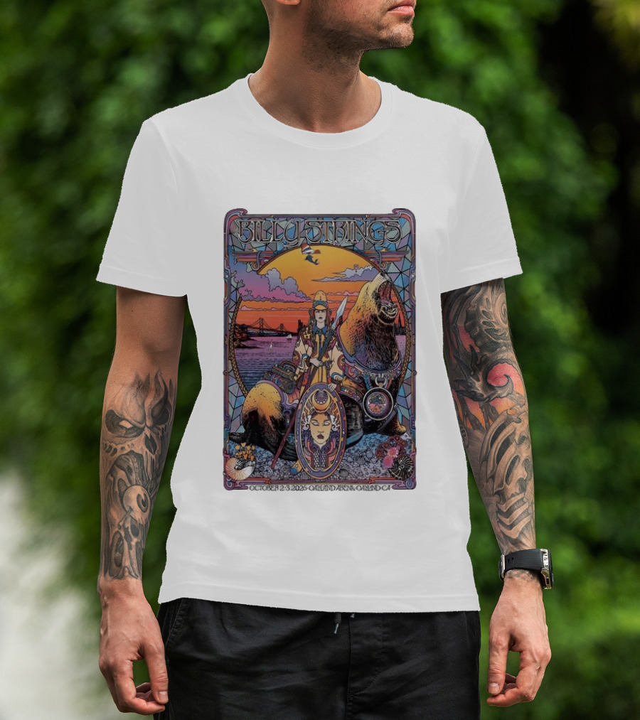 Billy Strings October 2 3 2026 Oakland Arena Vibrant Seal And Bay Bridge T-Shirt