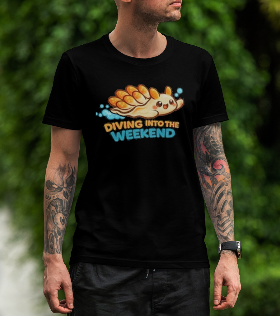 Diving Into The Weekend Cute Cartoon Sea Creature T-Shirt