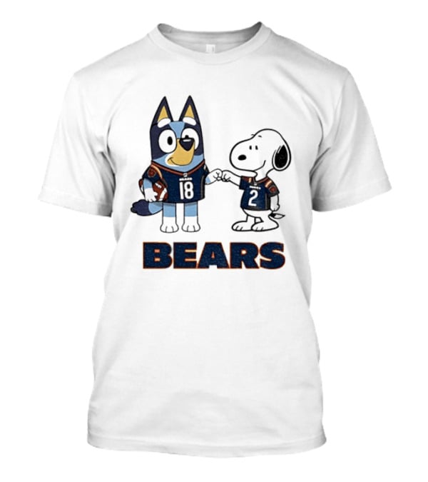 Bluey And Snoopy Chicago Bears Football Team Friends T-Shirt