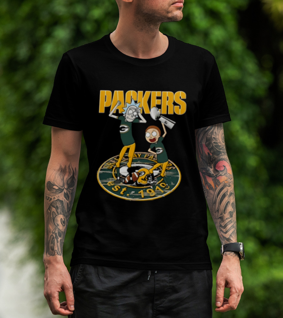 Green Bay Packers Rick Sanchez Morty Smith Est 1919 Packers T-Shirt