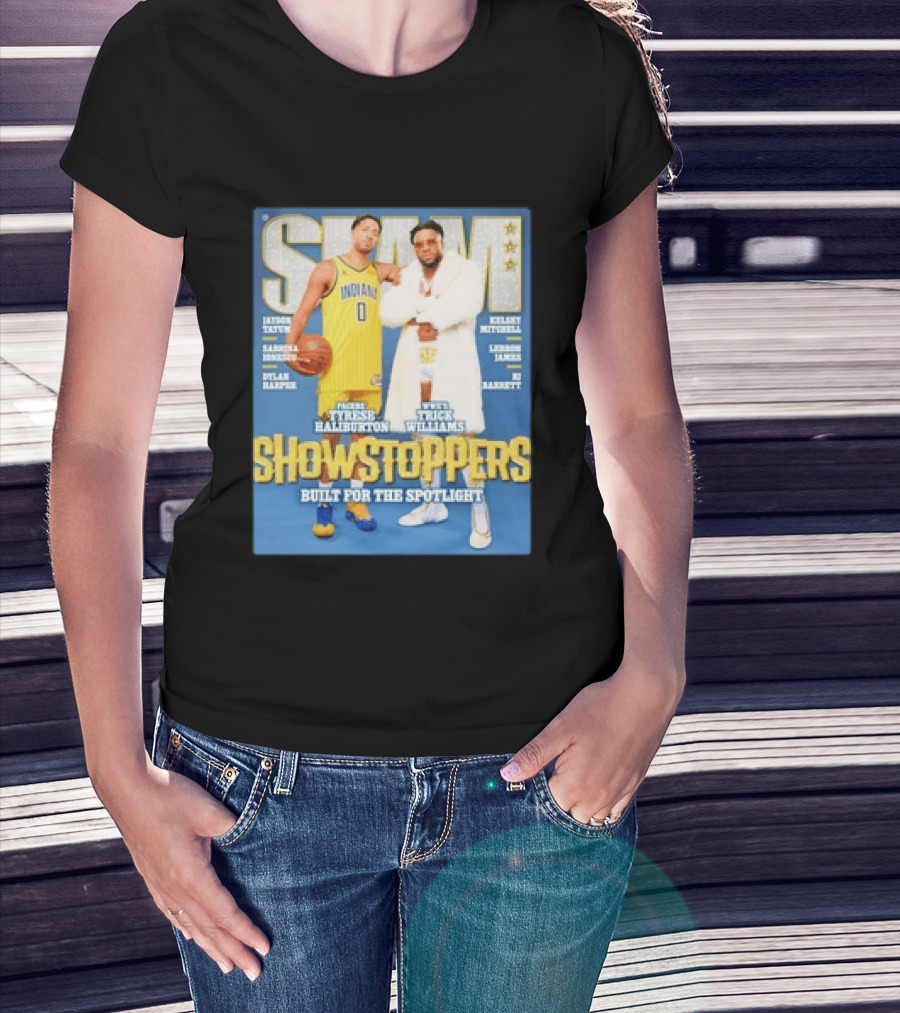 Slam Featuring Tyrese Haliburton And Trick Williams Showstoppers Built For The Spotlight T-Shirt