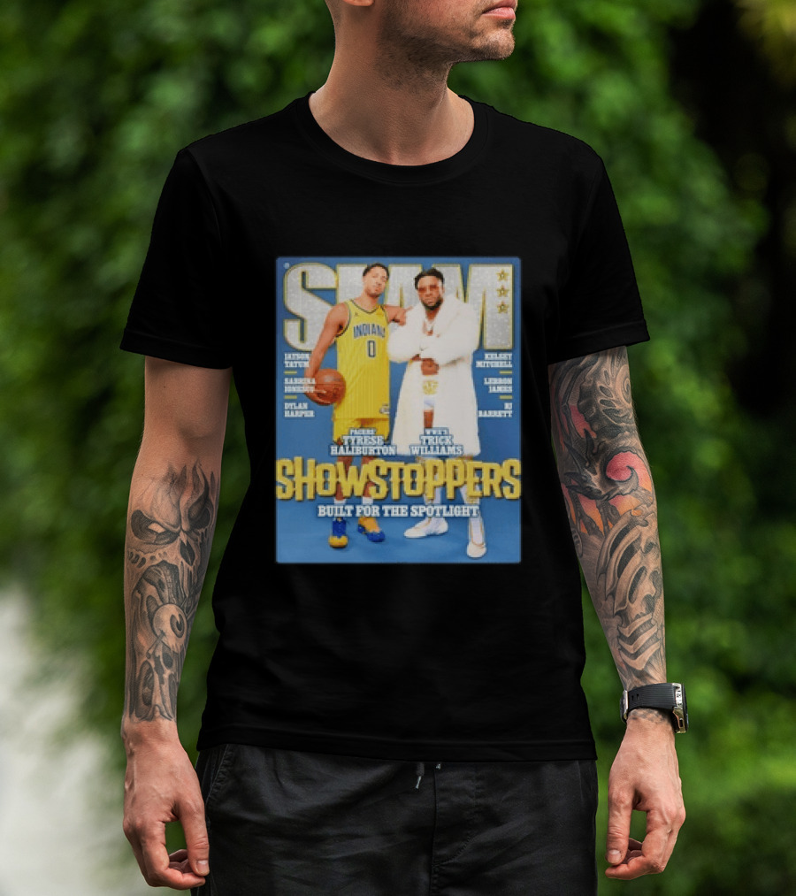 Slam Featuring Tyrese Haliburton And Trick Williams Showstoppers Built For The Spotlight T-Shirt