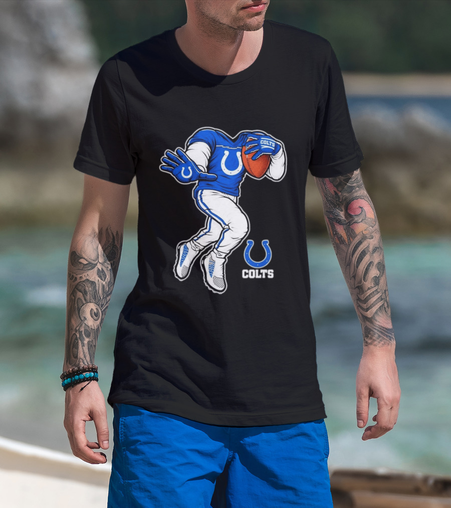 Indianapolis Colts Toddler Yard Rush II Football Player Colts Horseshoe T-Shirt