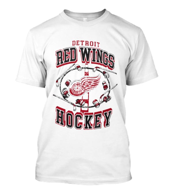 Detroit Red Wings Hockey Vintage Style Distressed Circle T-Shirt