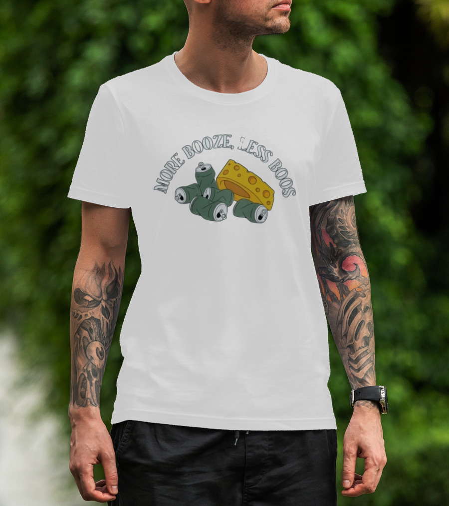Green Bay Packers More Booze Less Boos Beers And Cheese T-Shirt