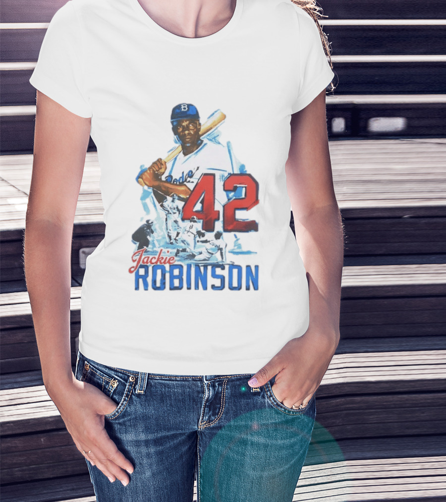 Jackie Robinson Brooklyn Dodgers Legendary Number 42 T-Shirt