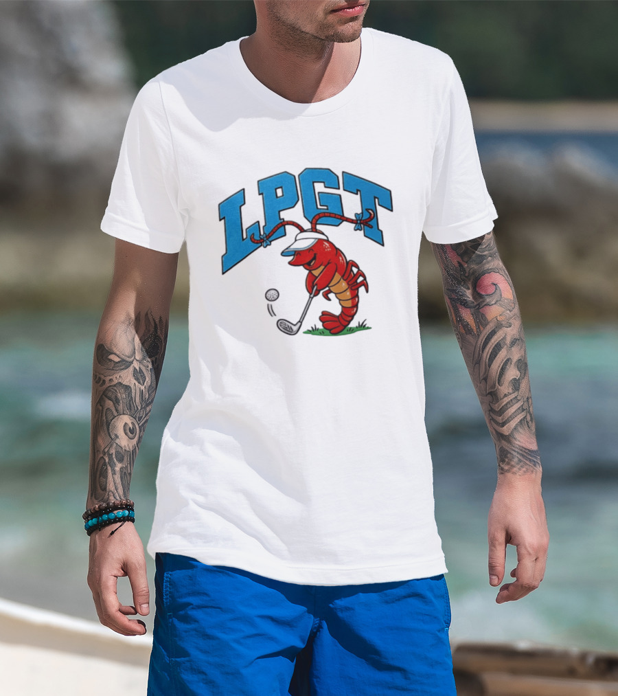Lobster Playing Golf LPGT Fun T-Shirt