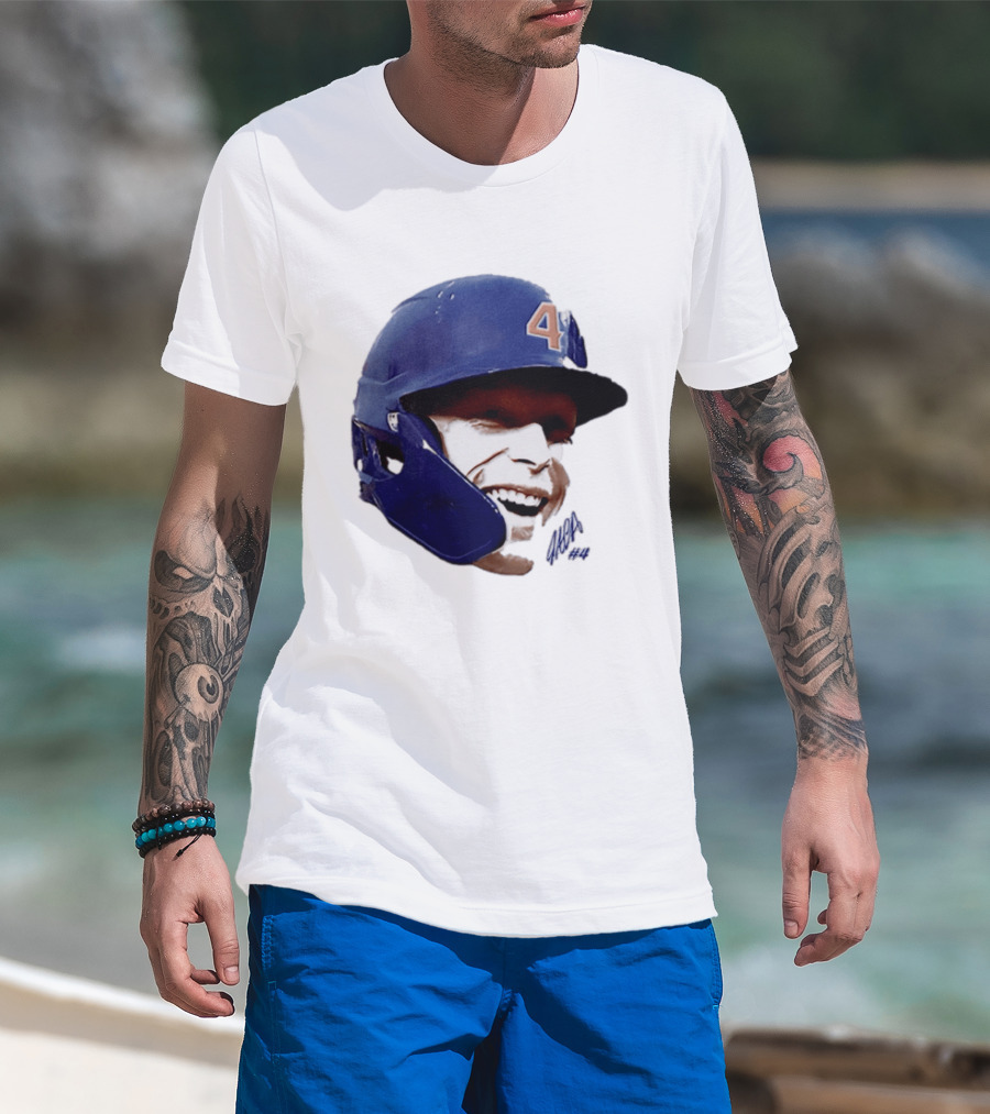 Pete Crow Armstrong Chicago Cubs Big Head Number 40 Baseball T-Shirt