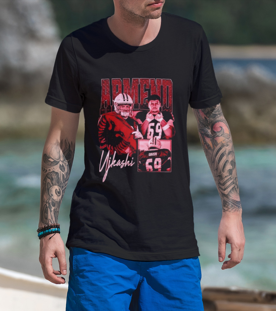 Armend Ujkashi 69 Football Player Athlete Championship Ready Red And Crimson T-Shirt