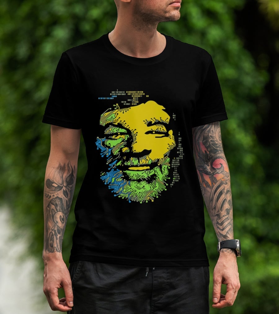 Bob Marley Reggae Circuit Face Yellow Green Blue T-Shirt