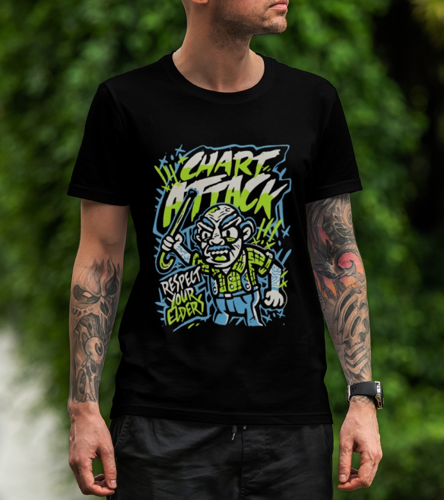Chart Attack Respect Your Elders Grumpy Old Man T-Shirt