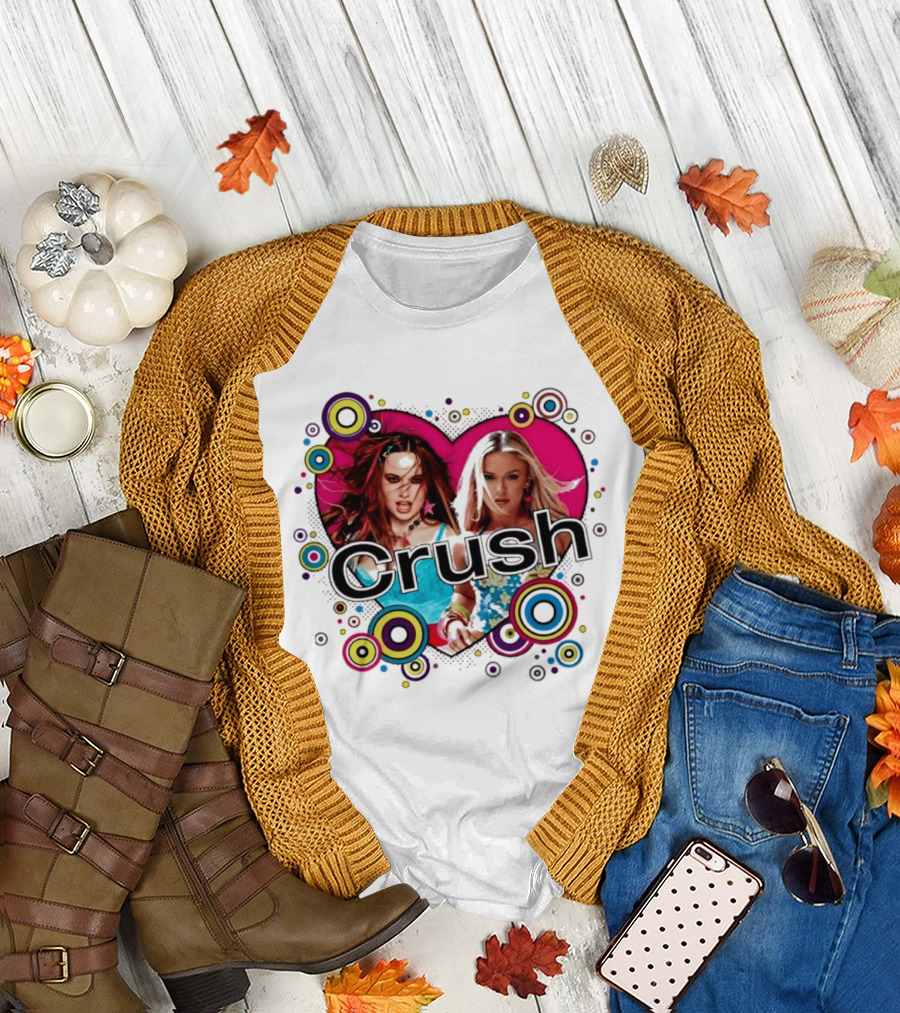 Crush Y2K Aesthetic Heart 2000s Nostalgia Bold Retro Circles T-Shirt