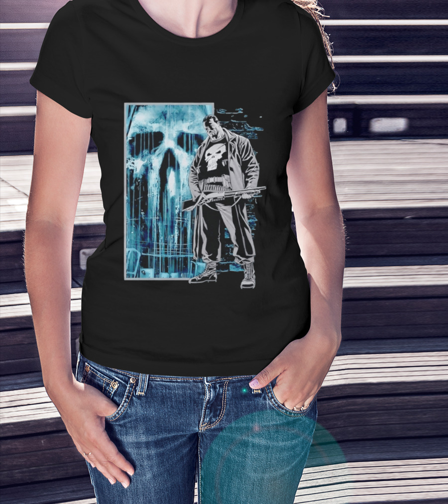 The Punisher Skull Vigilante Trench Coat T-Shirt