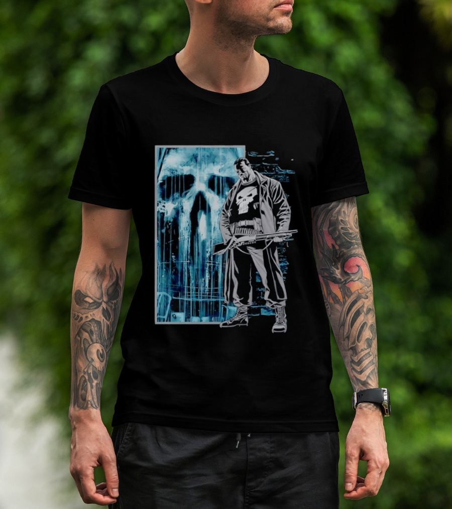 The Punisher Skull Vigilante Trench Coat T-Shirt