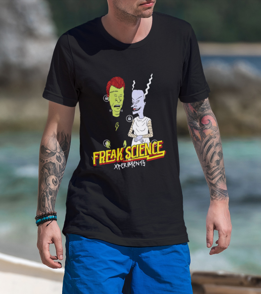 Frankenstein Bride Beavis Butt Head Freak Science Xperiments T-Shirt