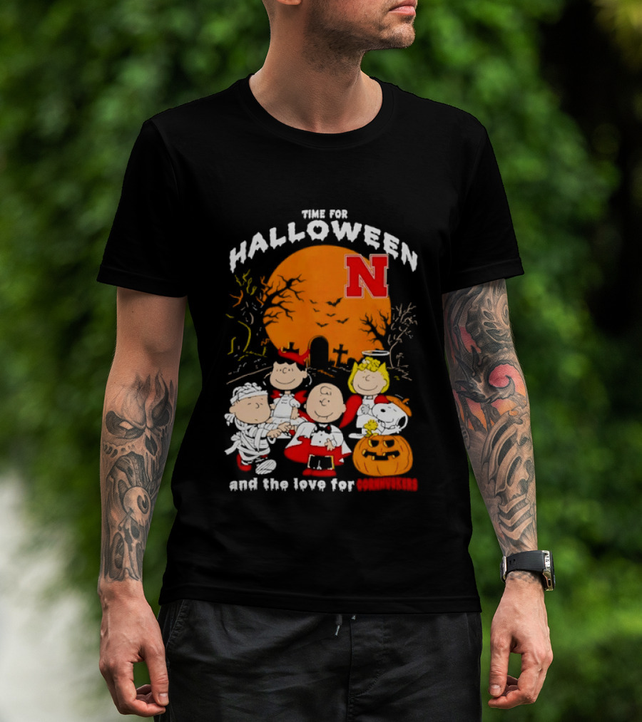 Time For Halloween Nebraska Cornhuskers Peanuts Characters T-Shirt