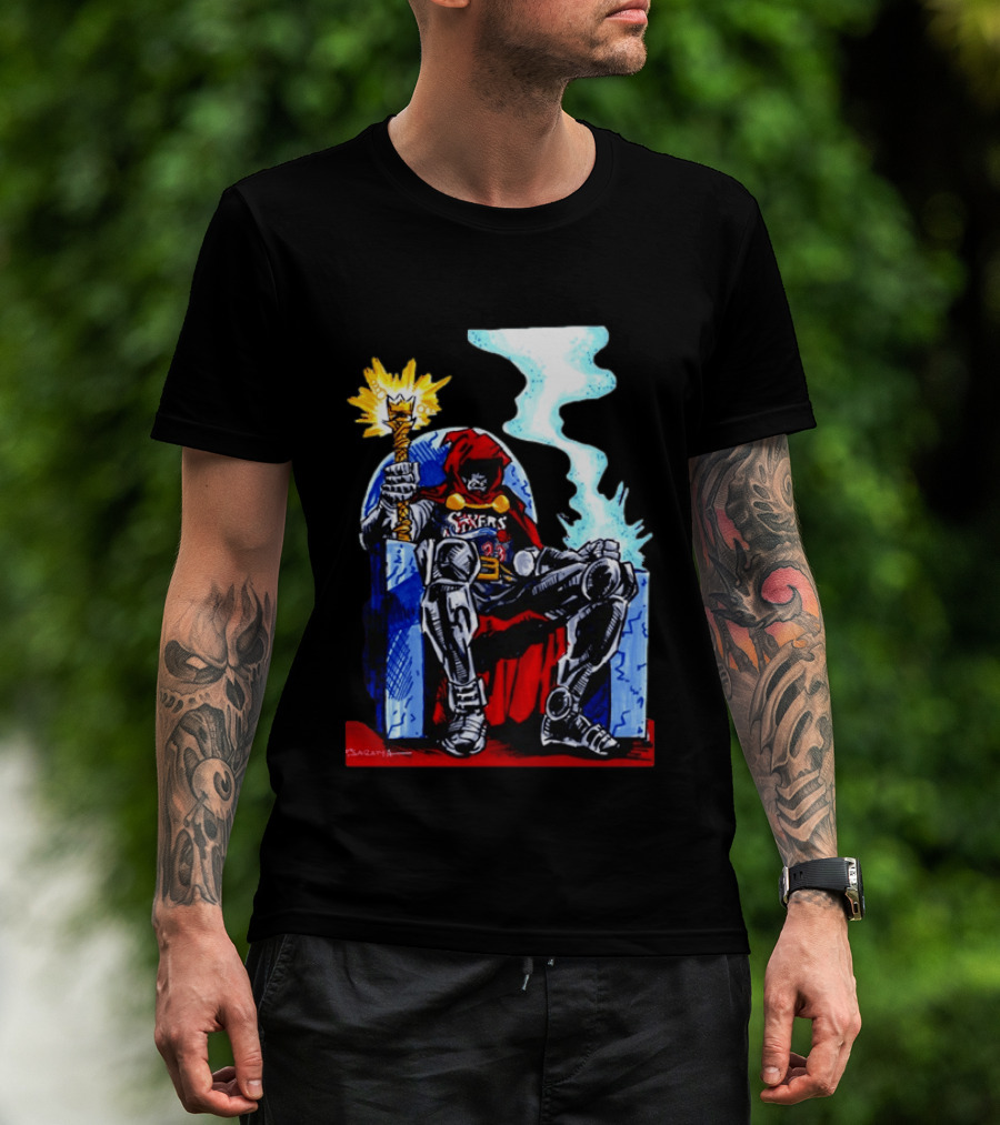 LeDoom Sixers 76ers Lebron James Throne King Iconic NBA T-Shirt