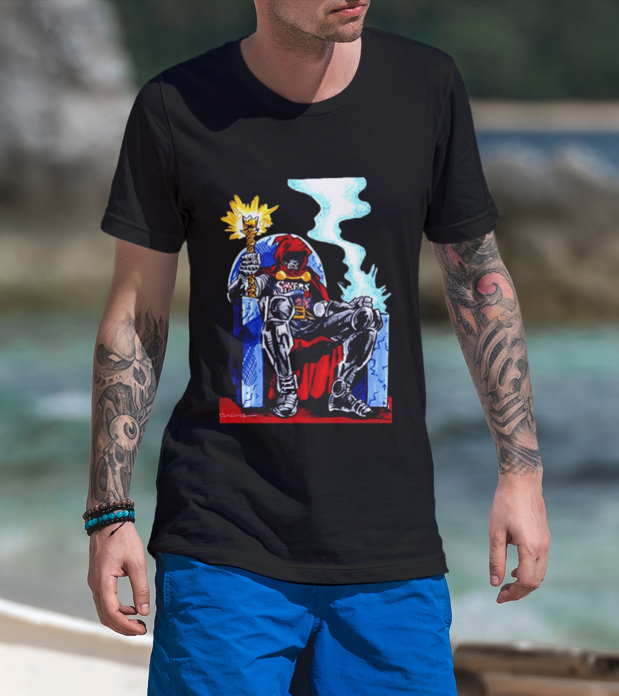LeDoom Sixers 76ers Lebron James Throne King Iconic NBA T-Shirt