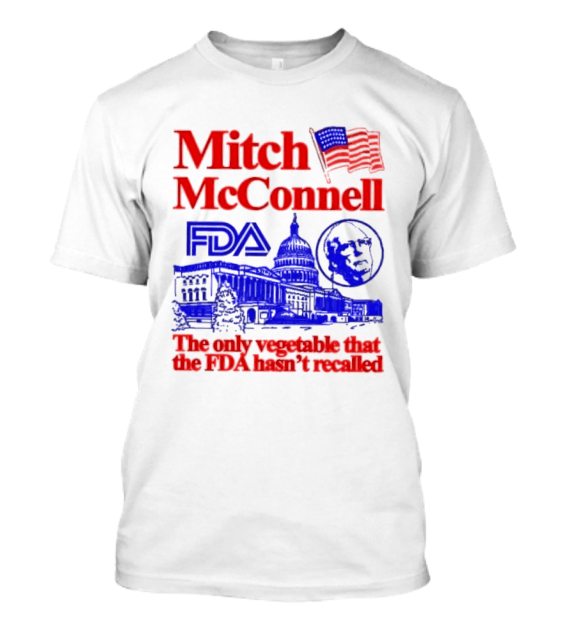 Mitch McConnell FDA Capitol Building USA Flag Vegetable Recall T-Shirt