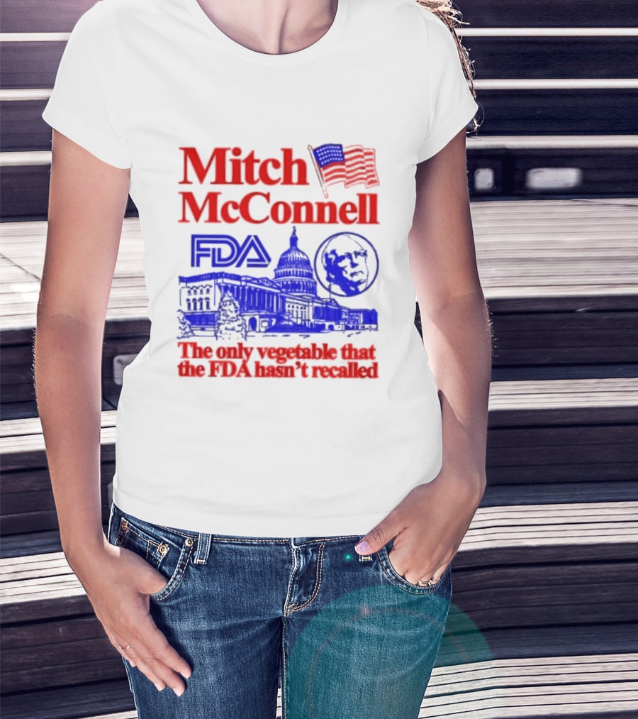 Mitch McConnell FDA Capitol Building USA Flag Vegetable Recall T-Shirt