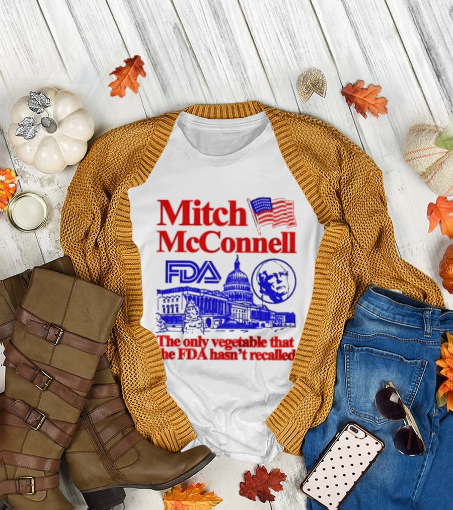 Mitch McConnell FDA Capitol Building USA Flag Vegetable Recall T-Shirt