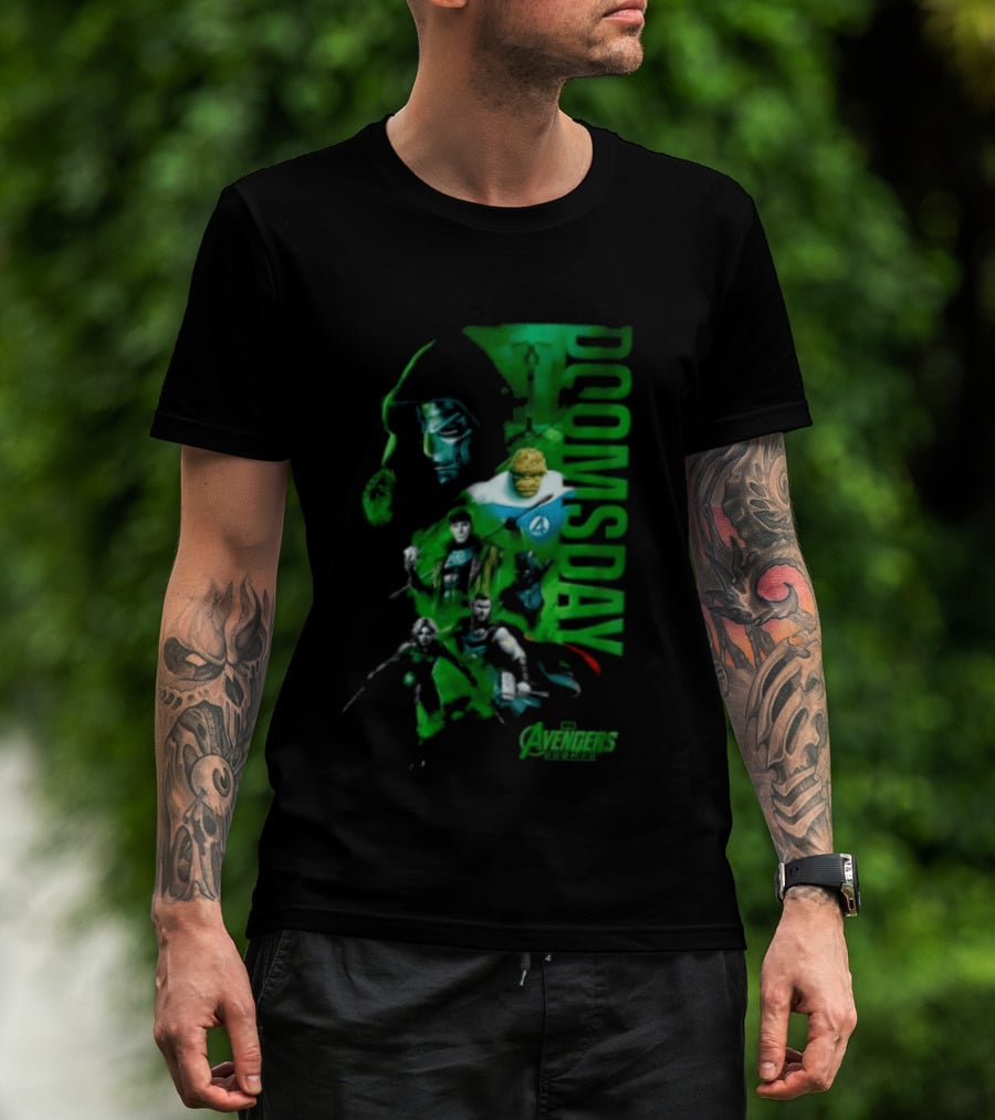 Marvel Studios Doomsday Avengers Assemble Green Toned T-Shirt