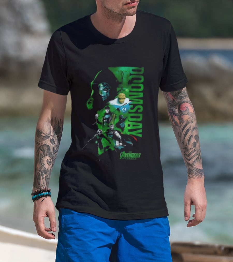 Marvel Studios Doomsday Avengers Assemble Green Toned T-Shirt