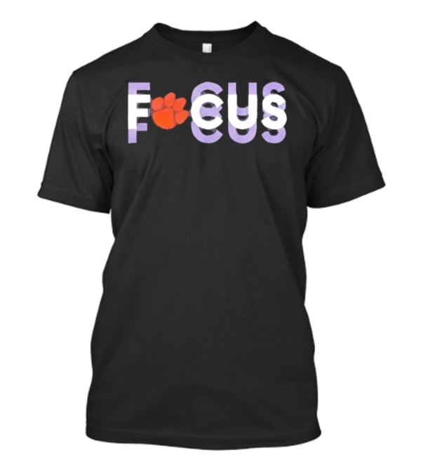 Clemson Tigers Focus ACC College Football Paw Print T-Shirt