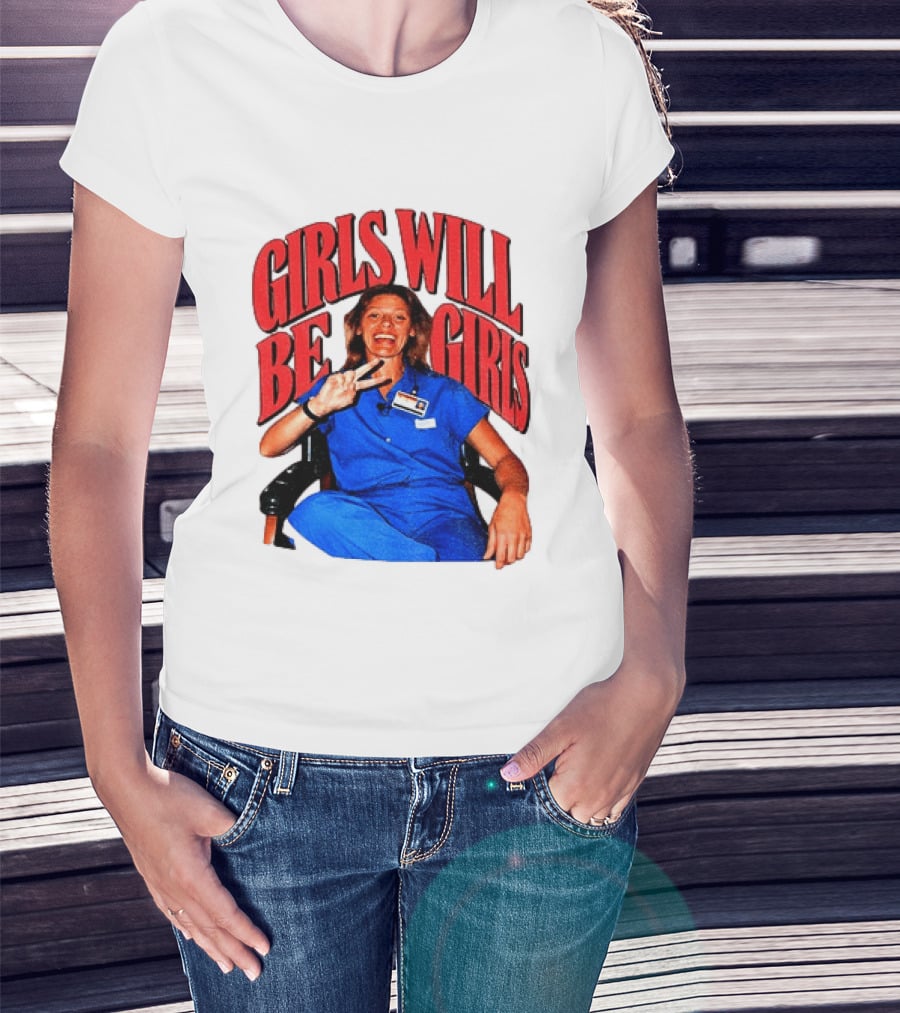 Aileen Wuornos Girls Will Be Girls Peace Sign Blue Outfit T-Shirt