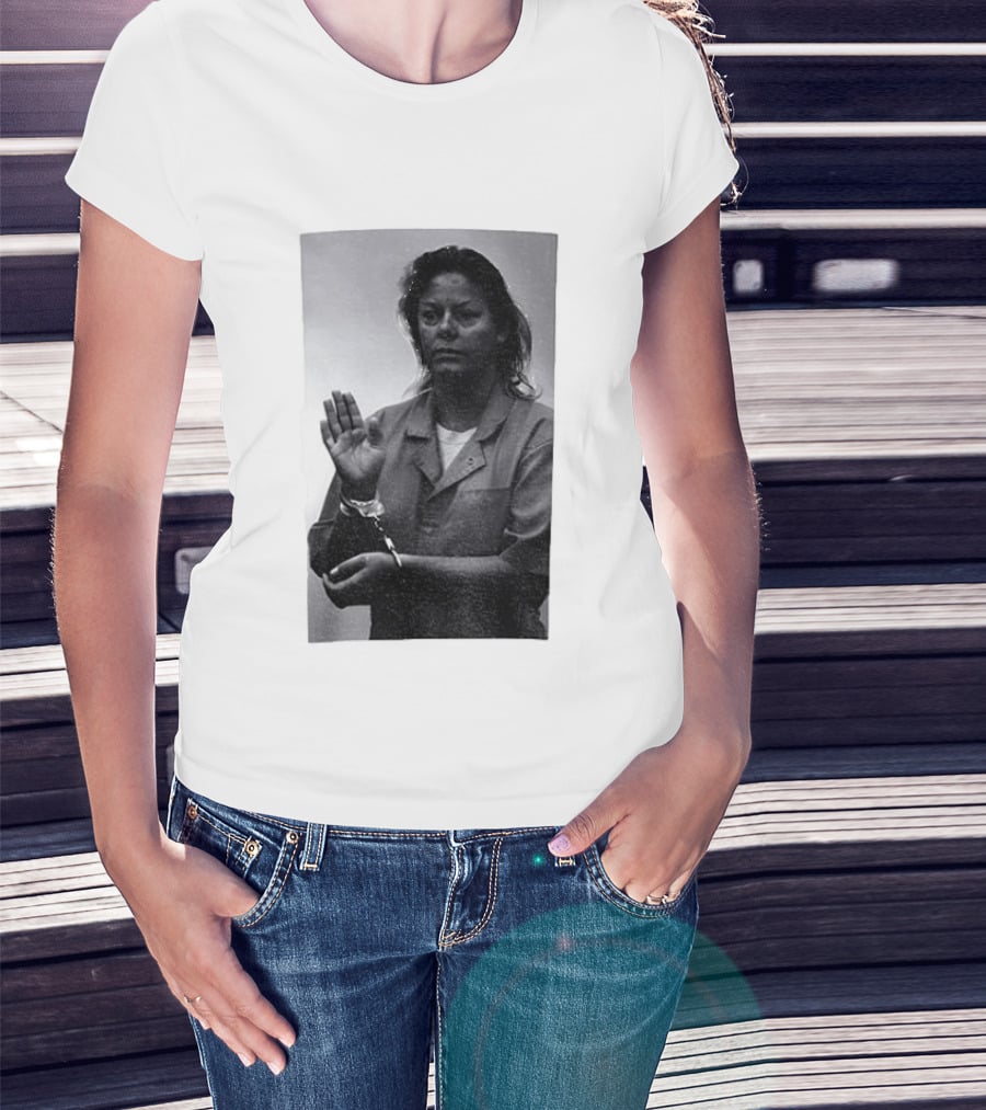 Aileen Wuornos True Crime Handcuffed Raised Hand Political Image T-Shirt