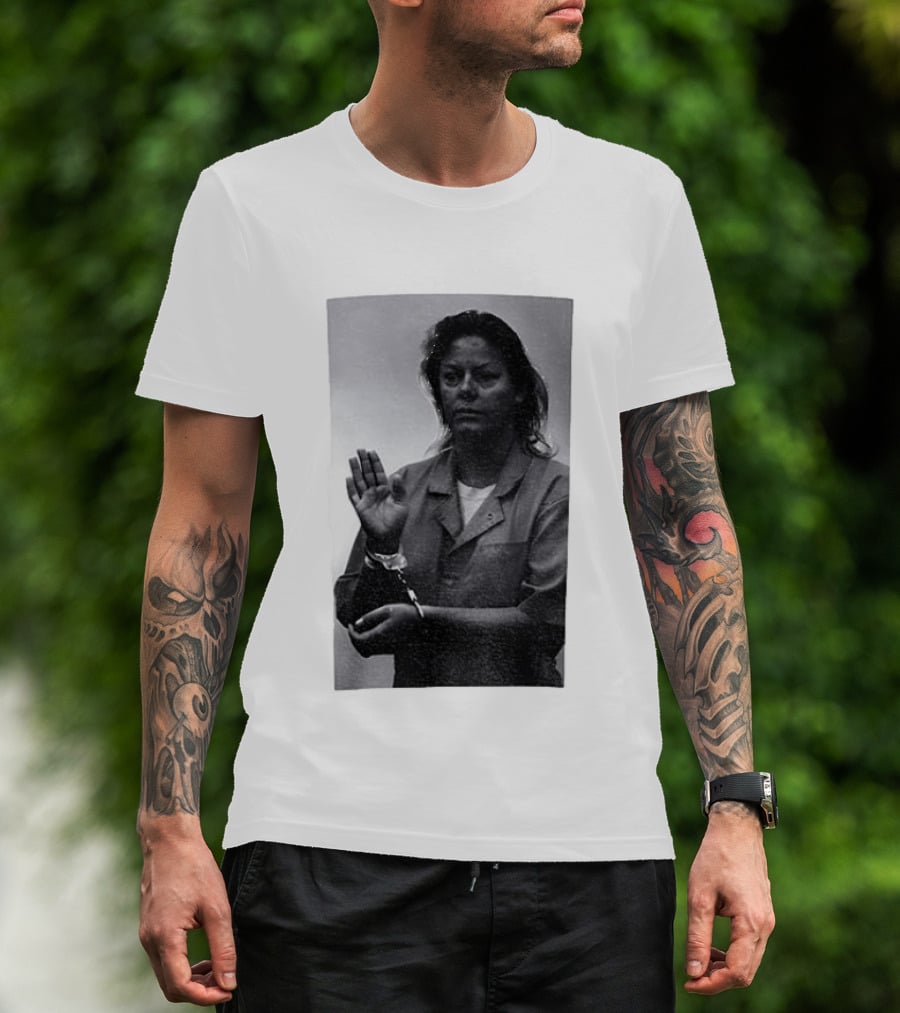 Aileen Wuornos True Crime Handcuffed Raised Hand Political Image T-Shirt