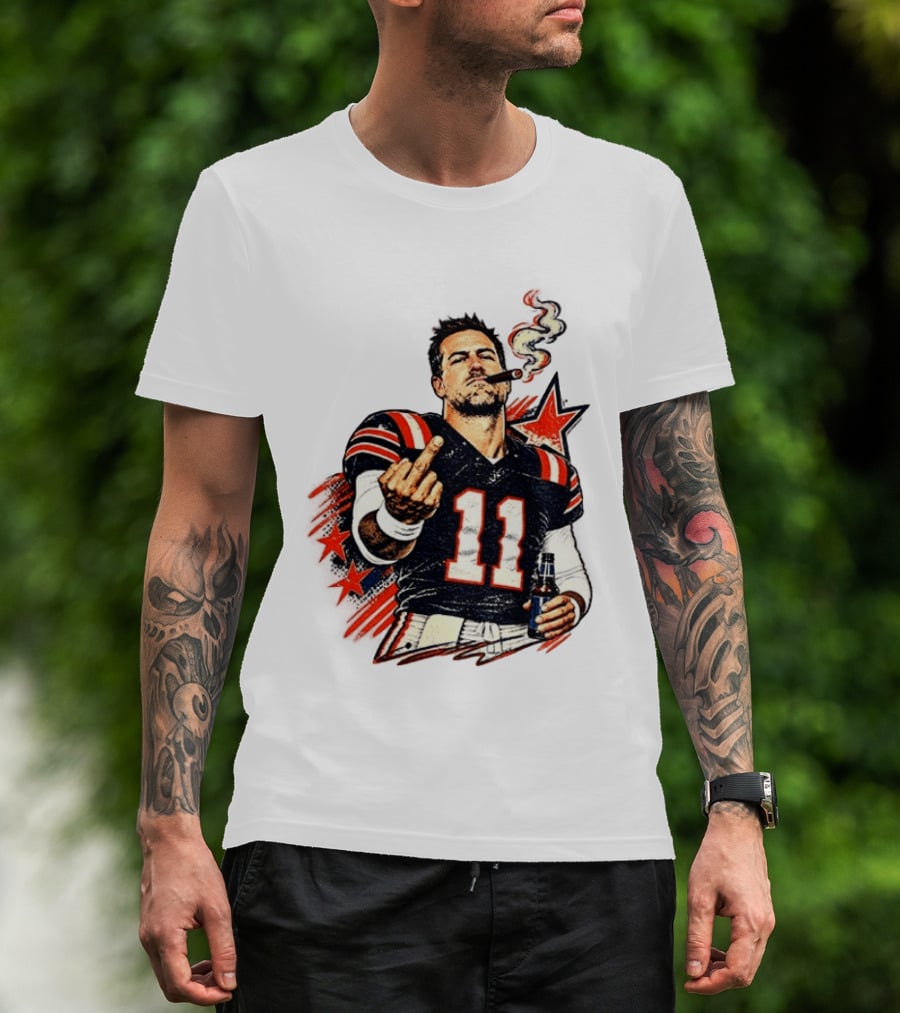 Case Keenum 11 Smoking Cigar Middle Finger Gesture T-Shirt