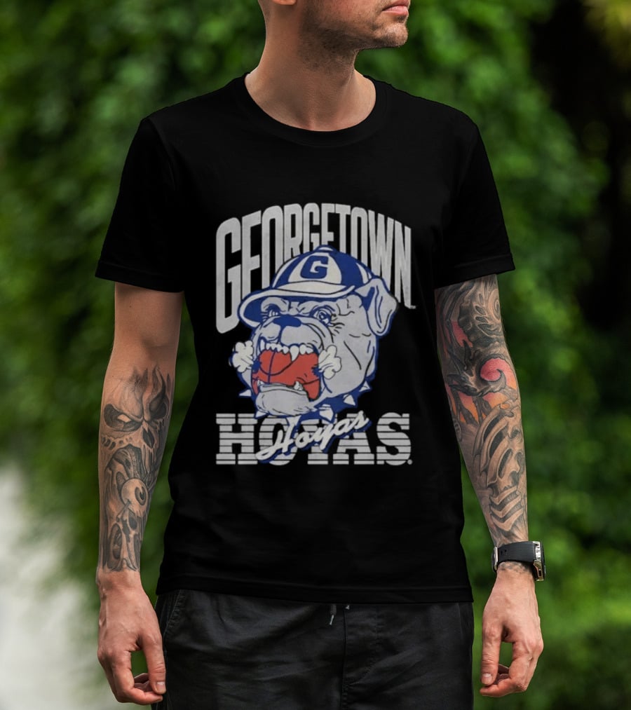 Georgetown Hoyas Vintage Bulldog Graphic With Classic Sports T-Shirt