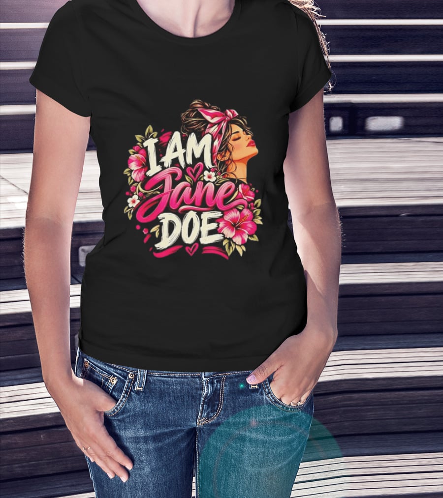 I Am Jane Doe Floral Flowers Woman Empowerment T-Shirt