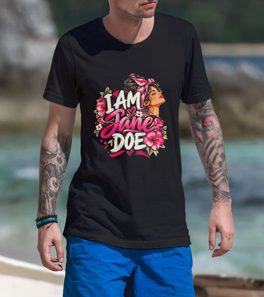 I Am Jane Doe Floral Flowers Woman Empowerment T-Shirt