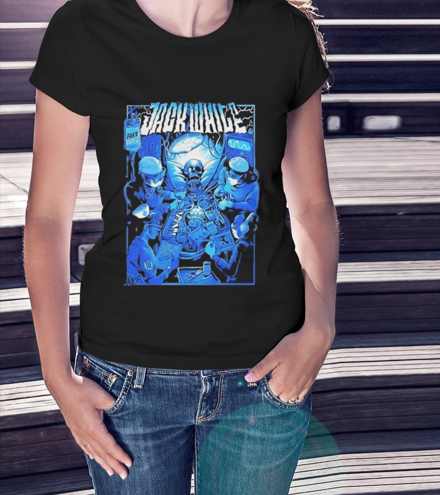 Jack White Fake Tides The Sound Rock Music Skeleton Surgeons T-Shirt