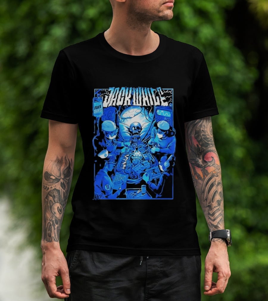 Jack White Fake Tides The Sound Rock Music Skeleton Surgeons T-Shirt