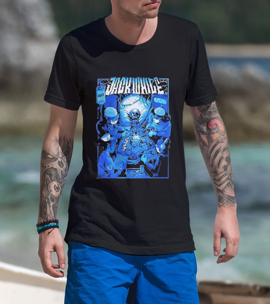 Jack White Fake Tides The Sound Rock Music Skeleton Surgeons T-Shirt